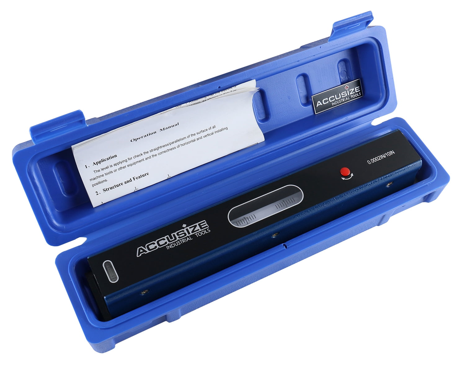 Accusize 12'' Master Precision Level in Fitted Box, Accuracy 0.0002''/10'', S908-C687