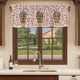 thumbnail image 6 of Easter Curtain Valances for Windows, Kitchen Valance Window Treatments Panel 2 Pack, Bunny Ears Spring Pink Flowers Potted Plant Rustic Rod Pocket Short Curtains for Bathroom Bedroom 54 x 18 Inch, 6 of 8