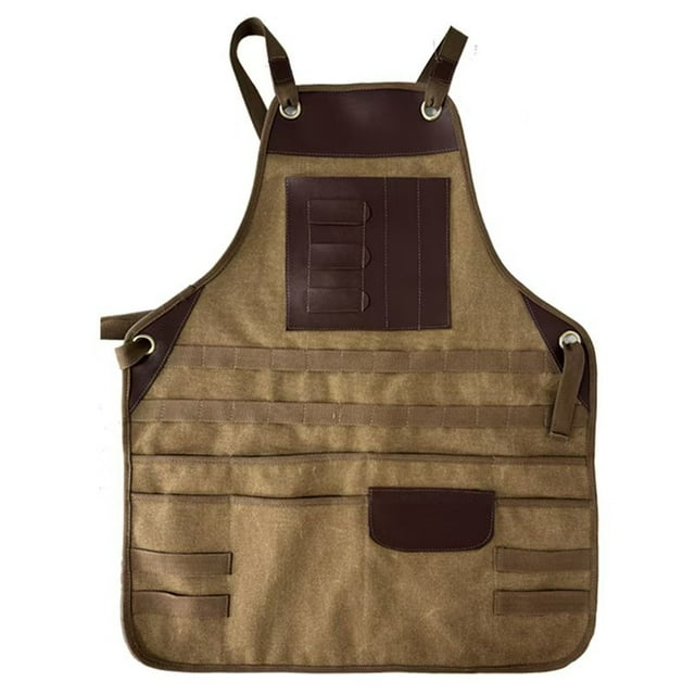 Delantal de lona resistente con bolsillos para herramientas para hombre