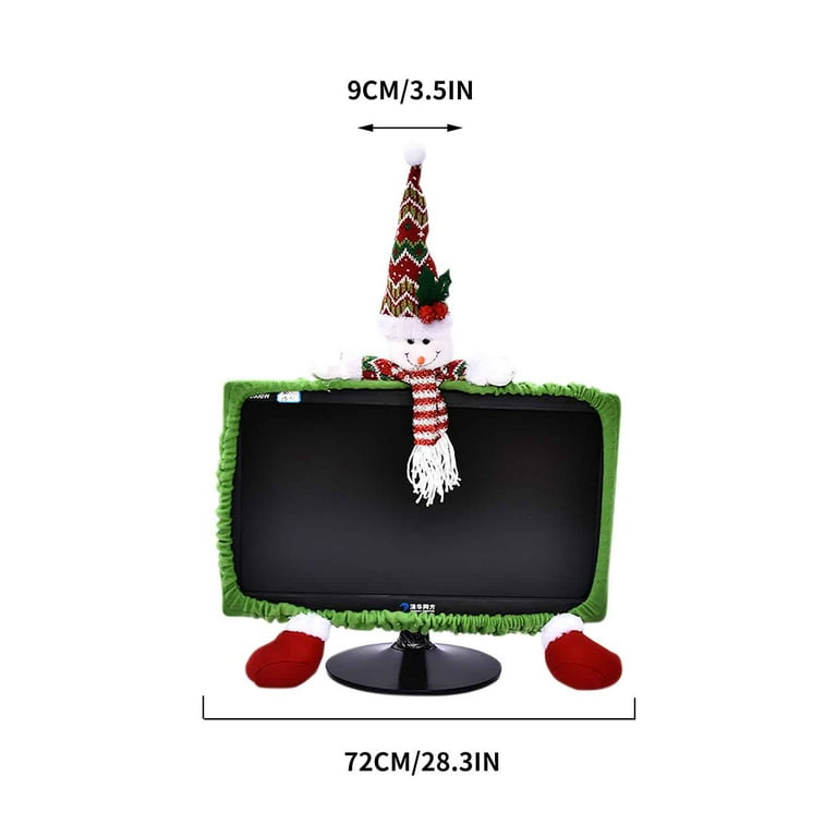 Black and Friday Christmas Trees 1 Pack Christmas Computer Monitor Border  Cover TV Monitor Cover Elastic Laptop Computer Cover For Xmas Home Office