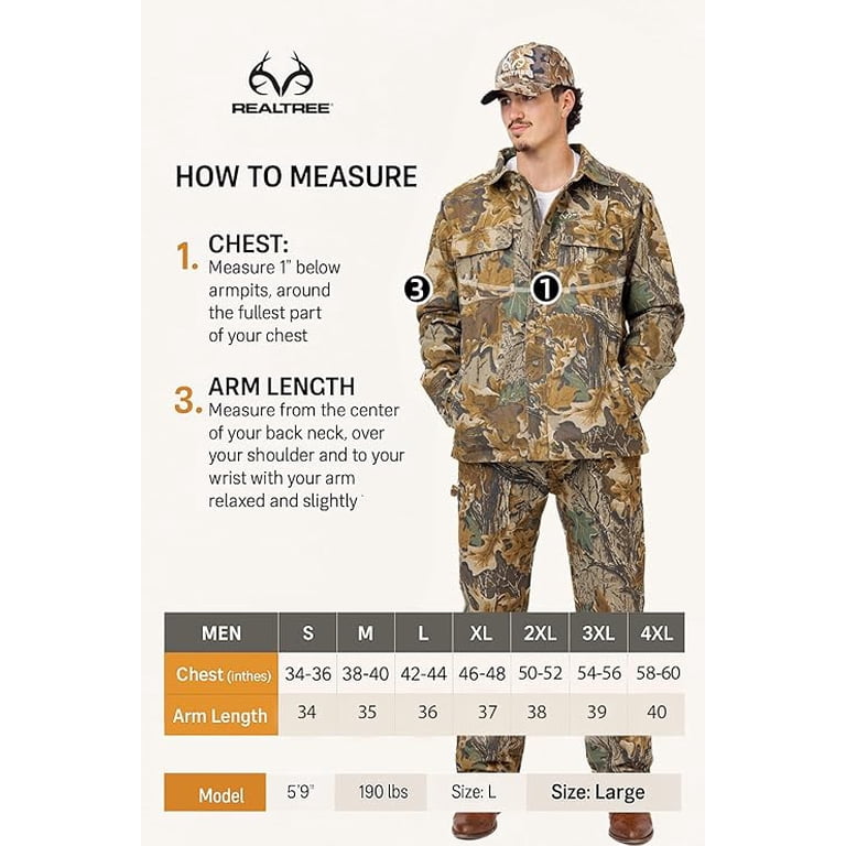 Realtree Men's Camo Farmhand Insulated Canvas Duck Work Hunting