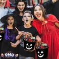 thumbnail image 2 of PMU Halloween Jack-O-Lantern Trick or Treat Pail Bucket - Candy Gift Basket for Kids - Pumpkin Plastic Buckets with Handle - Perfect Halloween Décor - 9 Inch Black Pkg/3, 2 of 6