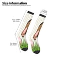 thumbnail image 5 of Daiia Sports Socks Brown Bunny Printed Novelty Crew Socks for Men Women Knee High Socks Cotton Socks Soft & Breathable Support Unisex Socks, 5 of 9