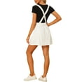 thumbnail image 3 of Women's Denim Skirt Overall Adjustable Strap Braces Mini Suspender Washed Jean Skirts 2XL White, 3 of 6