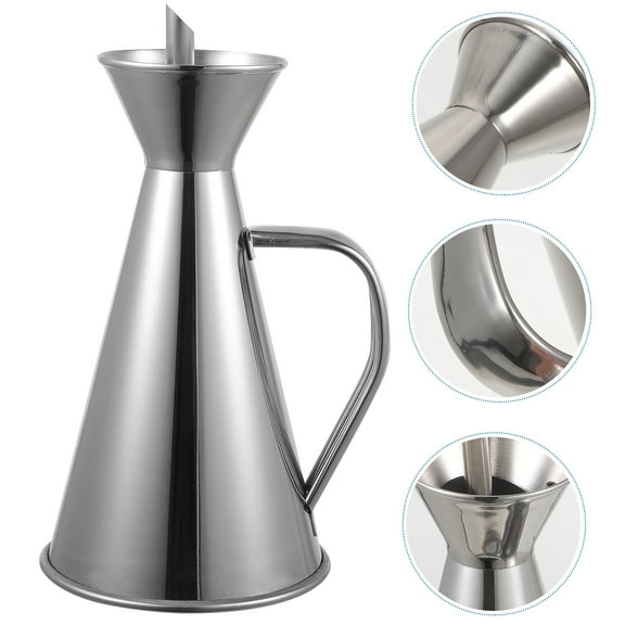 Stainless Steel Oil Drizzler Non Drip Oil Pot Bottle Container for Kitchen (250ml)