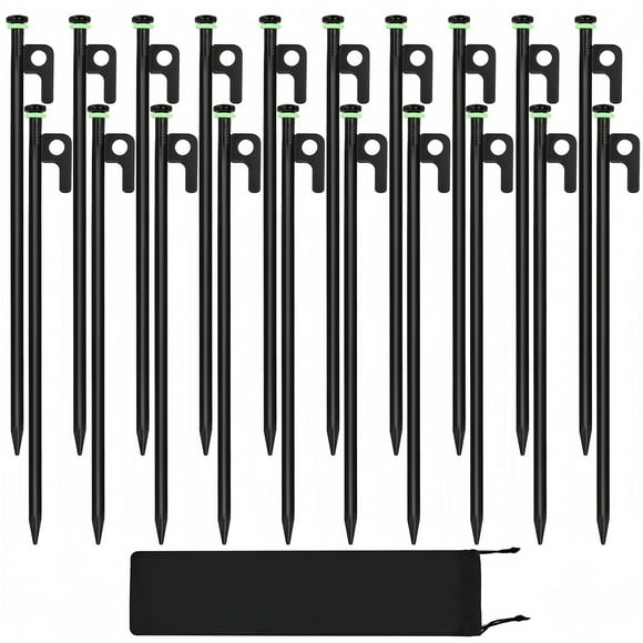 Estacas para Tienda HOLANHING de Acero Forjado para Trabajo Pesado de 40 cm (20 piezas)