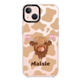 thumbnail image 1 of Personalised Coquette Highland Cow Premium Phone Case, iPhone 14, 1 of 3