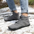 thumbnail image 2 of Gyexs Mens Snow Boots Waterproof Insulated, Winter Shoes for Women, Wide Calf, Zip, Western, Square Toe, Winter Clothes, Grey, Size 8.5, 2 of 8