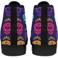 thumbnail image 7 of Coolcustomize Artistic Day of The Dead High-Top Canvas Sneakers, Colorful Skull & Floral Casual Walking Streetwear Skate Travel Shoes, 7 of 7