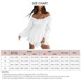 thumbnail image 6 of Jumpsuit Off Shoulder Long Sleeve Ruffle Flounce Hem Dot Print Casual Dress Romper For Women White S Bienvenido, 6 of 6