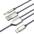 thumbnail image 3 of 1 Split 2 Type C To Usb A 3.5mm Aux Cable Stereo Hifi Sound For Car Speakers -aa, 3 of 5