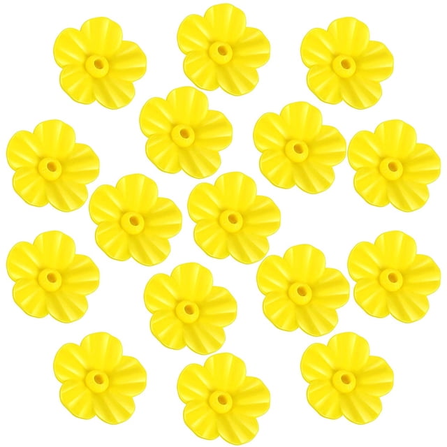 Hummingbird Feeders Replacement Flowers 16 Pieces Feeding Ports Bee Guards UV Resistant Yellow