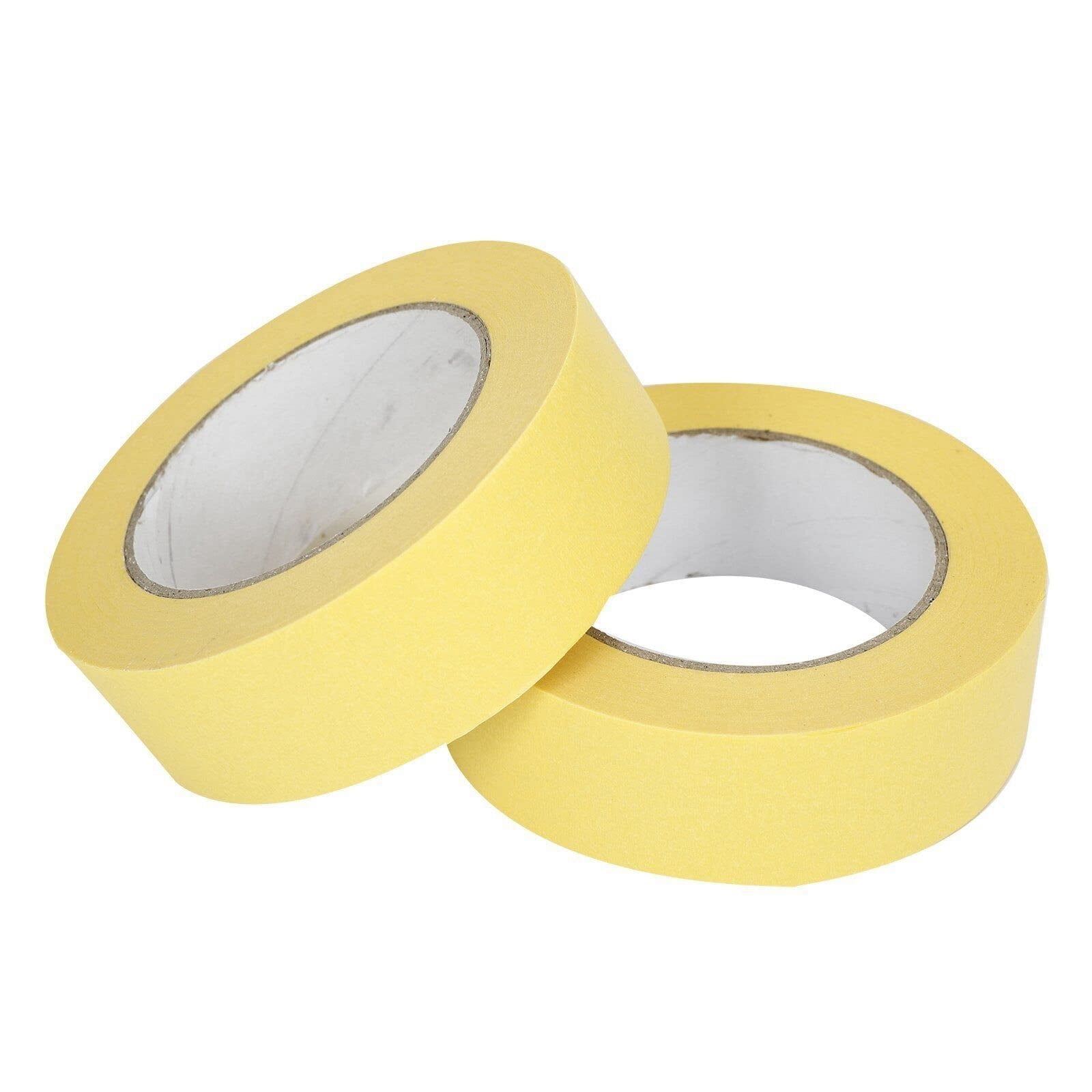 Confote Yellow 6 Rolls Masking Tape 1.5 inch x 60 Yards 181 feet Crepe Paper Industrial Grade Easy Release Auto Body Tape