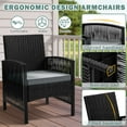 thumbnail image 3 of Clearance Patio Furniture Set, Segmart 4 Pieces Rattan Sofa Set Cushioned Sofa & Charis, Deck Porch Poolside Furniture Conversation Set for 4, Gray, 3 of 10