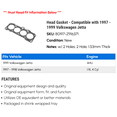 thumbnail image 2 of Head Gasket - Compatible with 1997 - 1999 Volkswagen Jetta 1998, 2 of 2