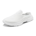 thumbnail image 1 of Mules de punto tipo zapatillas para mujer DREAM PAIRS blancas talla 7, 1 of 6