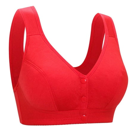 kpoplk V Neck Bras for Women Comfortable No Underwire Seamless Plunge Bralette Adjustable Wireless Smooth Bra 38 Red