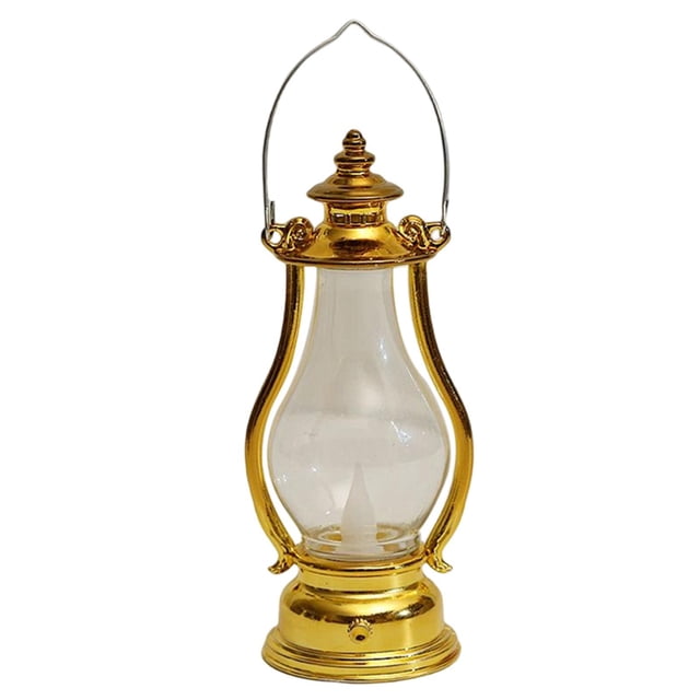 Lámpara de aceite de linterna eléctrica rústica de vintage con de noche LED Lámpara de de escritorio colgante para sala de Oro
