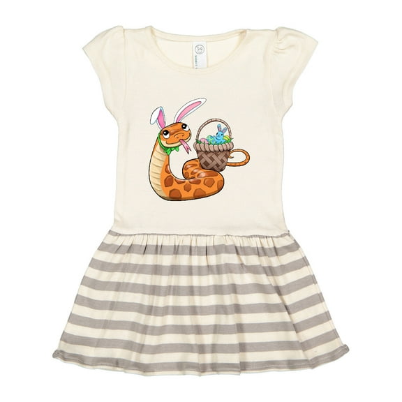 Inktastic Easter Cute Snake with Basket and Bunny Ears Gift Toddler Girl Dress