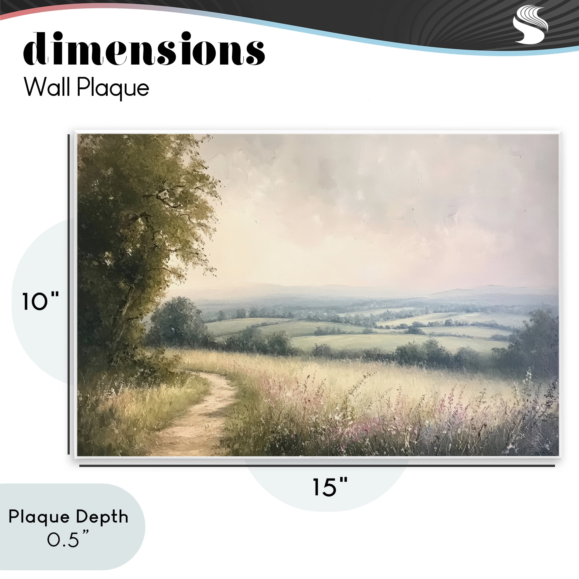 Stupell Industries Rolling Farmlands in Distance Wall Plaque Art, design by Petal Prints Design