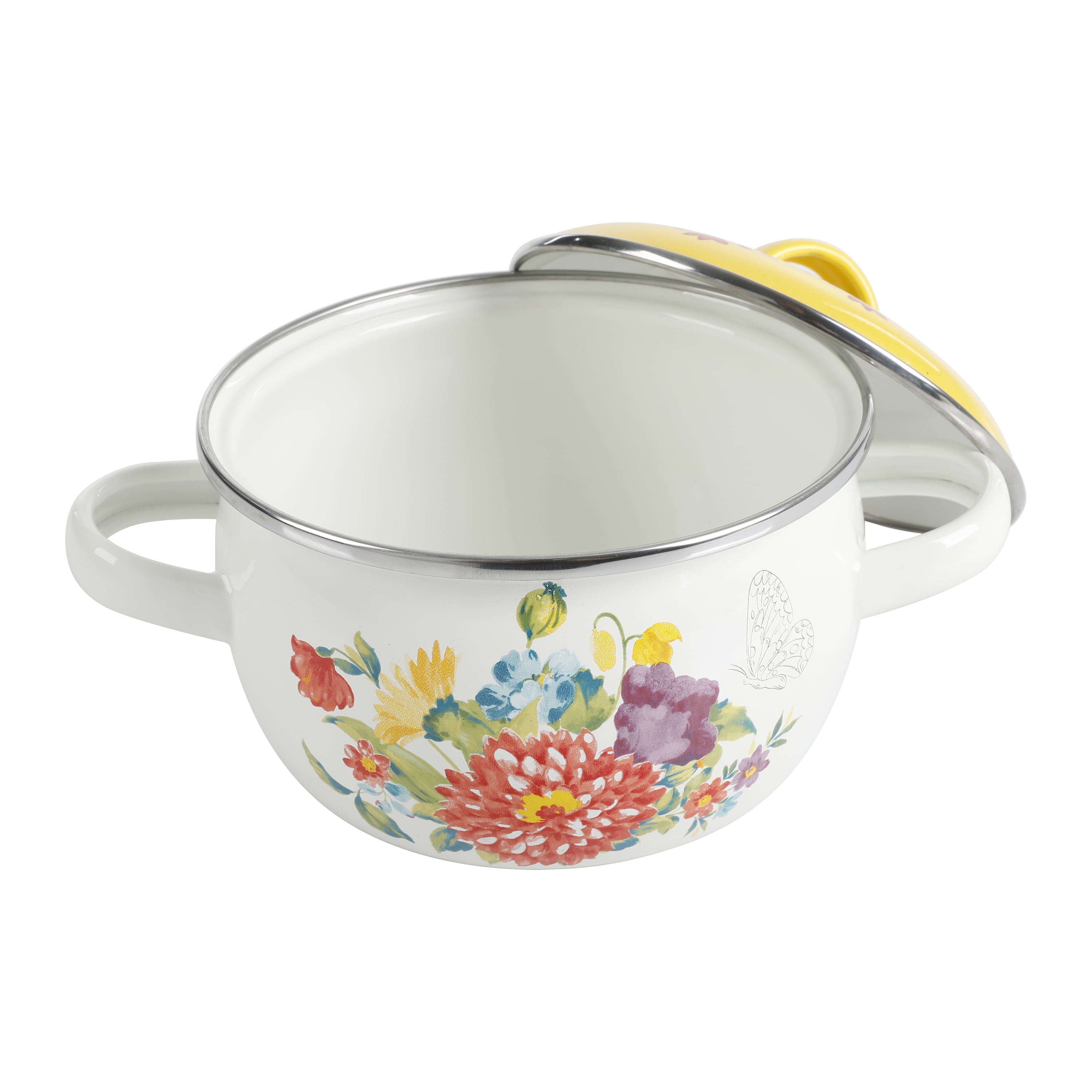 The Pioneer Woman Breezy Blossom Enamel on Steel 1.05-QT Mini Dutch Ovens, 2-Pack