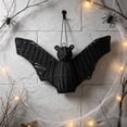 thumbnail image 3 of PEONAVET Wovern Rattan Bat Hanging Decor, Halloween 3D cary Handcrafted Black Woven Bat Spooky Decorations for Home Fireplace Door, 3 of 5
