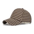 thumbnail image 4 of Yuanlong Unisex Plaid Baseball Cap Classic Grid Pattern Sun Hat Adjustable Winter Wind Blocking Casual Daily Travel Headwear, 4 of 9