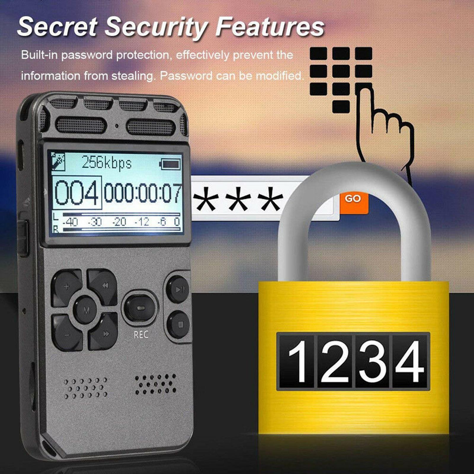 TAPDRA Portable Voice Recorder with Built-in Speaker 8GB Memory, for Lectures and Meetings