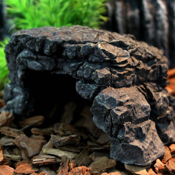 LITINKIMI Resin Turtle Hideout Aquarium Decoration with Stone Bridge Design, Perfect for Turtle Habitat