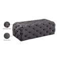 thumbnail image 4 of Meridian Furniture Casey Button Tufted Gray Velvet Ottoman and Bench, 4 of 4