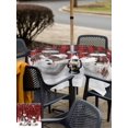 thumbnail image 4 of Outdoor Tablecloth with Umbrella Hole and Zipper, Red Plaid Christmas Square Table Cloth 54x54 Inch Waterproof Tablecloth, Snowman Snowflake Winter Birds Picnic Table Cover for Patio Camping, 4 of 7