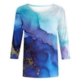 thumbnail image 5 of Dyegold 3/4 Sleeve Tops For Women Summer Round Neck Dressy Casual Vintage Floral Print Shirts Plus Size Trendy Blouses Tunic, 5 of 5