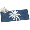 thumbnail image 2 of Dark Blue Palm Tree Washable Runner Rugs 2'x6', Summer Country Vintage Tropical Coastal Tree Leaf Washable Runner Rug Non-Slip Sturdy Edge Binding Carpet for Bedside Hallway Runner Kitchen Galley, 2 of 9