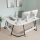 thumbnail image 1 of Home Office Writing Desk Modern L-Shape Computer Desk,Metal, 51.18 x 19.68 x 29.13 Inches My Lux Decor Round, 1 of 8