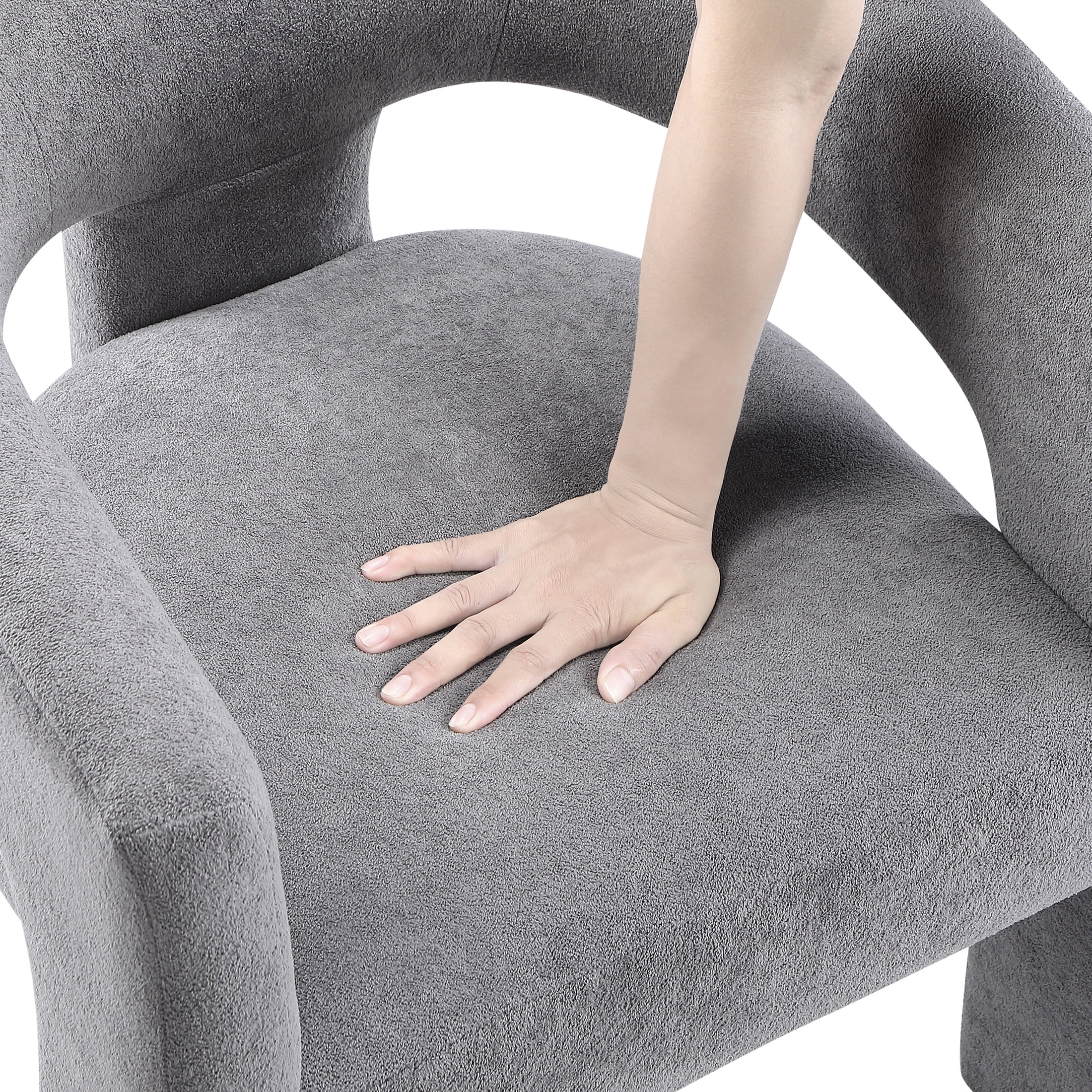 OakvillePark Kora Modern Boucle Dining Chairs, Dark Gray (Set of 2)