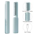 thumbnail image 3 of Plancha Pelo Multifuncional Recargable Por USB Peine para Peinar Flequillo Clip Esponjoso Alisador Rizador Doble Uso (verde), 3 of 9