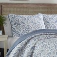 thumbnail image 3 of Tommy Bahama Cape Verde Collection 100% Cotton Reversible & Light-Weight Quilt Bedspread with Matching Shams, 3-Piece Bedding Set, Pre-Washed for Extra Comfort, King, Smoke, 3 of 3