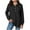 Black, variant on Woman Hoodies Long Sleeve Waffle Knit Shirts Kangaroo Pocket Fashion Hoodies Fall Pullover Sweatshirts (Coffee,S)