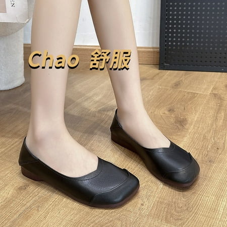 

Round Toe Low Mouth Milk Shoes Women‘s Summer Small Shoes Women‘s Slip-on Lazy Beans Shoes Small Shoes