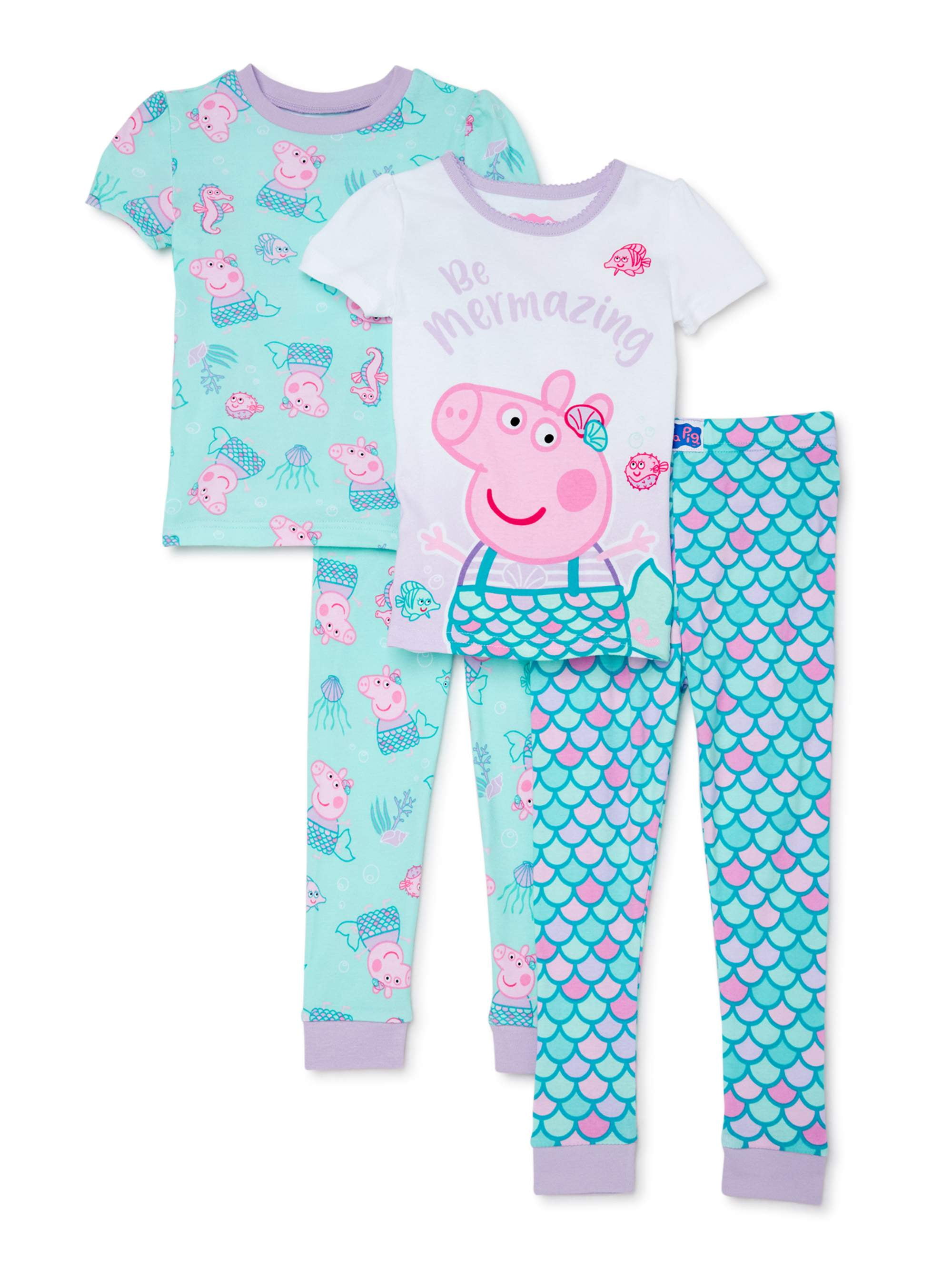 Girls Kids Peppa Pig 2pc Winter Fleece Hat and Mittens Set
