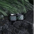 thumbnail image 2 of GENTLEMAN 8mm Black Tungsten Carbide Ring Black/Red/Green/Blue Carbon Fiber Inlay Polished Finish Edges Comfort Fit, 2 of 14