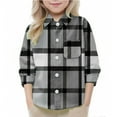 thumbnail image 6 of YUNAFFT Boys & Girls Checkered Shirt Stylish Cute Casual Long Sleeve School Uniform Shirt with Functional Pockets Preppy Trendy, 6 of 9
