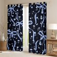 thumbnail image 2 of Homewish Girls Bow Knot Black Out Curtains,Cartoon Rose Floral Curtains Pack of 2 (42x63 Each),Blue Black Bedroom Curtains For Kids,Luxury Bedroom Decor, 2 of 6
