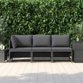 thumbnail image 2 of vidaXL 3 Piece Garden Lounge Set with Cushions Poly Rattan Grey, 2 of 5
