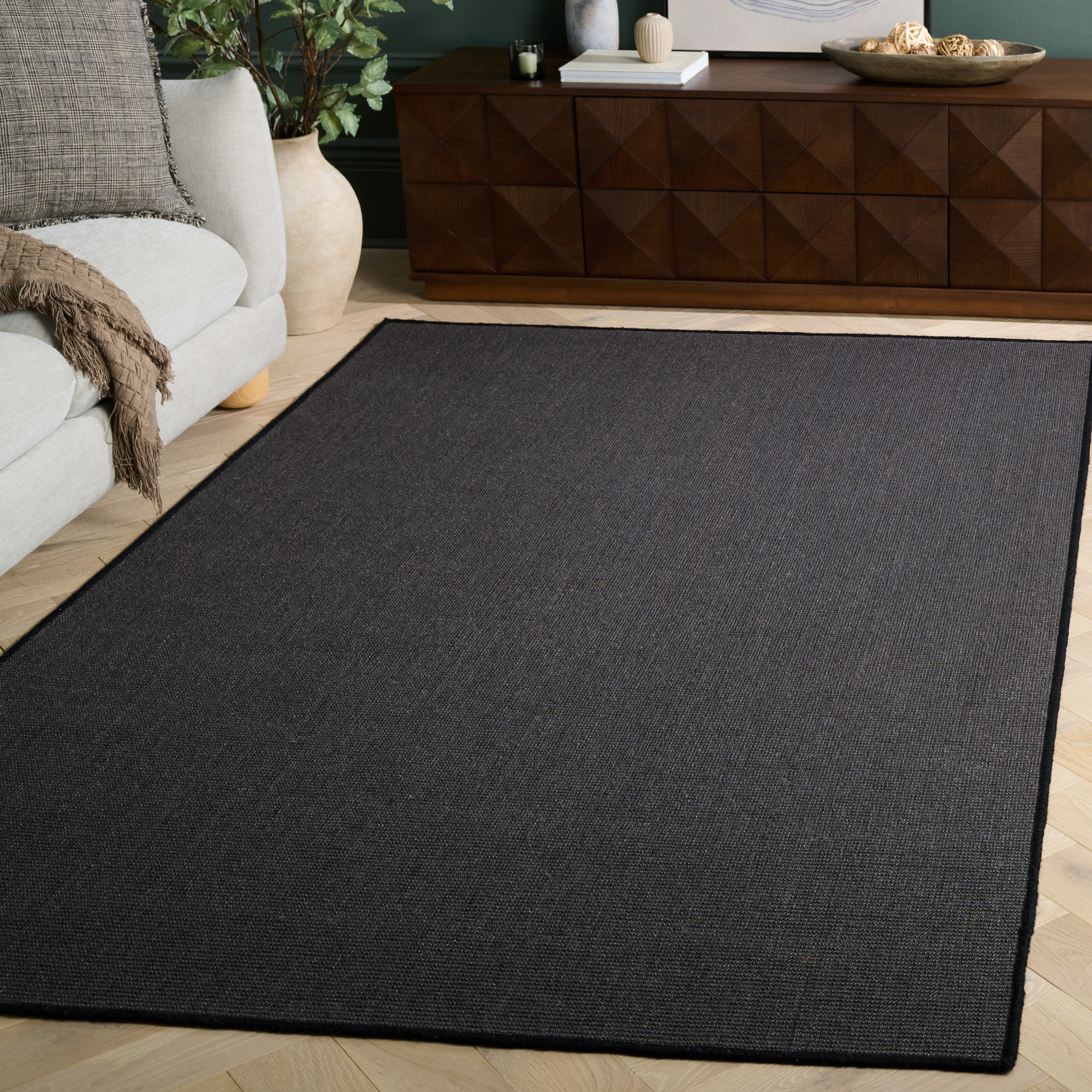 Safavieh Natural Fiber Callista Solid Area Rug, Charcoal, 9' x 12'