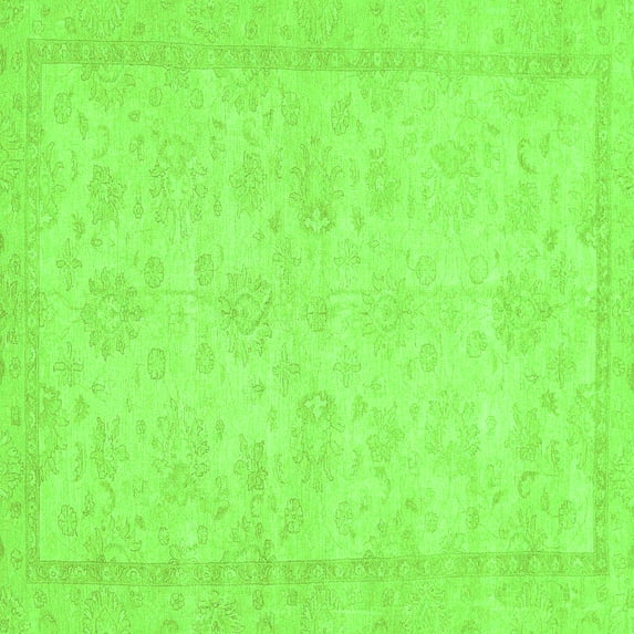 Ahgly Company Indoor Square Abstract Green Modern Area Rugs, 5' Square