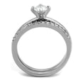 thumbnail image 3 of High polished (no plating) Stainless Steel Ring with AAA Grade CZ in Clear for Women Clear Stone Color Style TK2115 Size 10, 3 of 4