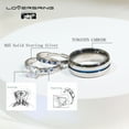 thumbnail image 4 of Adjustable size Wedding Ring Sets His And Hers Couples Women 925 Sterling Silver Round Cz Man Tungsten Carbide Wedding Bands, 4 of 8