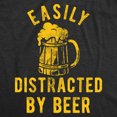 thumbnail image 2 of Mens Easily Distracted By Beer T Shirt Funny Drinking Graphic Novelty Tee for Guys Graphic Tees, 2 of 9