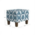 thumbnail image 4 of HomePop Medium Storage Ottoman with Hinged Lid, Blue Ikat Medallion Print, 4 of 9